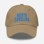 North Carolina Embroidered Dad Hat | Aqua Thread | State Initials