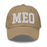 MEO Airport Code Embroidered Dad Hat OBX Outer Banks North Carolina College Varsity Letter