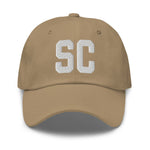 SC South Carolina Embroidered Dad Hat | Black Thread | State Initials Varsity Letter