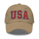 USA Embroidered Dad Hat America Red White And Blue Adjustable