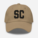 SC South Carolina Embroidered Dad Hat | Black Thread | State Initials Varsity Letter