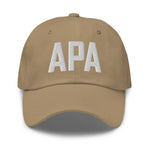 APA Airport Code Embroidered Dad Hat | White Thread