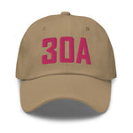 30A Rosemary Beach Florida Embroidered Dad Hat | Flamingo Pink Thread