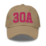 30A Rosemary Beach Florida Embroidered Dad Hat College Varsity Letter | Flamingo Pink Thread