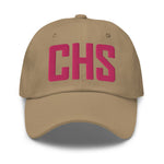 CHS Airport Code Embroidered Dad Hat South Carolina Charleston SC | Flamingo Pink Thread