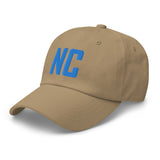 NC North Carolina Embroidered Dad Hat | Aqua Thread | State Initials