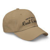 Ask Me About Real Estate Embroidered Dad Hat | Black Thread