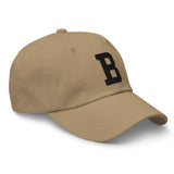 B Alphabet Varsity Letter Embroidered Dad Hat | Black Thread