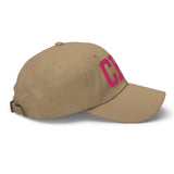 CHS Airport Code Embroidered Dad Hat South Carolina Charleston SC College Varsity Letter | Flamingo Pink Thread