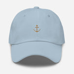 Boat Anchor Embroidered Dad Hat | Old Gold Thread