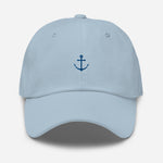 Boat Anchor Embroidered Dad Hat | Royal Blue Thread