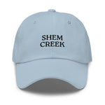 Shem Creek, SC South Carolina Embroidered Dad Hat - Black Thread