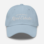 Ask Me About Real Estate Embroidered Dad Hat | White Thread