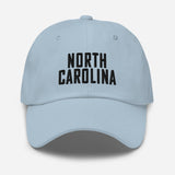 North Carolina Embroidered Dad Hat | Black Thread | State Initials