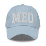 MEO Airport Code Embroidered Dad Hat OBX Outer Banks North Carolina College Varsity Letter