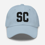 SC South Carolina Embroidered Dad Hat | Black Thread | State Initials Varsity Letter