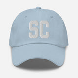 SC South Carolina Embroidered Dad Hat | Black Thread | State Initials Varsity Letter