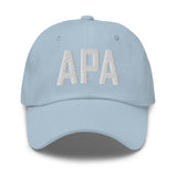 APA Airport Code Embroidered Dad Hat | White Thread