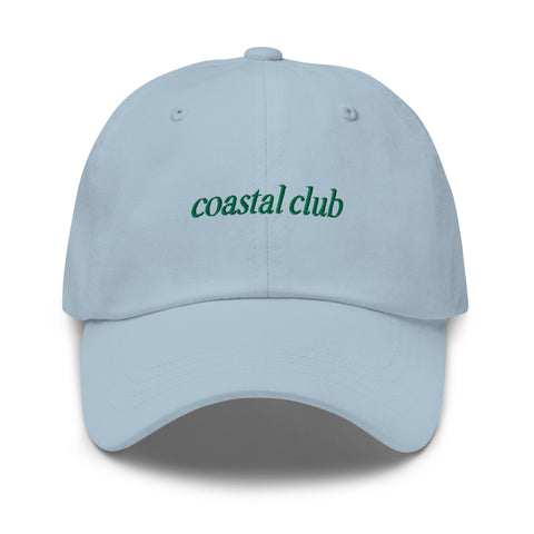 coastal club Embroidered Dad Hat | Kelly Green Thread