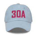 30A Rosemary Beach Florida Embroidered Dad Hat | Flamingo Pink Thread