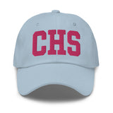 CHS Airport Code Embroidered Dad Hat South Carolina Charleston SC College Varsity Letter | Flamingo Pink Thread