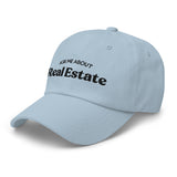 Ask Me About Real Estate Embroidered Dad Hat | Black Thread