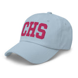 CHS Airport Code Embroidered Dad Hat South Carolina Charleston SC College Varsity Letter | Flamingo Pink Thread