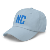 NC North Carolina Embroidered Dad Hat | Aqua Thread | State Initials