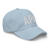 APA Airport Code Embroidered Dad Hat | White Thread