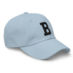 B Alphabet Varsity Letter Embroidered Dad Hat | Black Thread