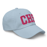 CHS Airport Code Embroidered Dad Hat South Carolina Charleston SC College Varsity Letter | Flamingo Pink Thread