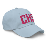 CHS Airport Code Embroidered Dad Hat South Carolina Charleston SC | Flamingo Pink Thread