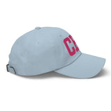 CHS Airport Code Embroidered Dad Hat South Carolina Charleston SC College Varsity Letter | Flamingo Pink Thread