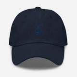 Boat Anchor Embroidered Dad Hat | Royal Blue Thread