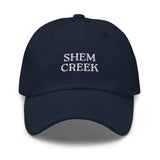 Shem Creek, SC South Carolina Embroidered Dad Hat - White Thread