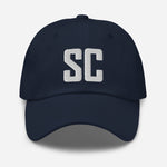 SC South Carolina Embroidered Dad Hat | White Thread | State Initials