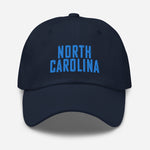 North Carolina Embroidered Dad Hat | Aqua Thread | State Initials