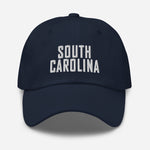 South Carolina Embroidered Dad Hat | White Thread | State Initials