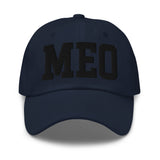 MEO Airport Code Embroidered Dad Hat OBX Outer Banks North Carolina College Varsity Letter