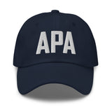 APA Airport Code Embroidered Dad Hat | White Thread