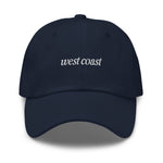 west coast Embroidered Dad Hat | White Thread