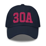 30A Rosemary Beach Florida Embroidered Dad Hat College Varsity Letter | Flamingo Pink Thread