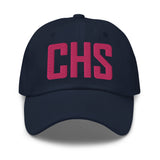 CHS Airport Code Embroidered Dad Hat South Carolina Charleston SC | Flamingo Pink Thread