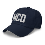 MCO Airport Code Embroidered Dad Hat | White Thread