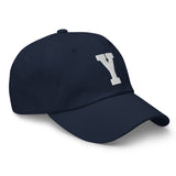 Y Alphabet Varsity Letter Embroidered Dad Hat | White Thread