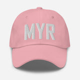 MYR Airport Code Embroidered Dad Hat Myrtle Beach South Carolina