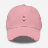 Boat Anchor Embroidered Dad Hat | Navy Blue Thread