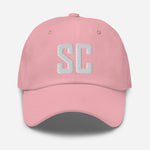 SC South Carolina Embroidered Dad Hat | White Thread | State Initials