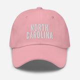 North Carolina Embroidered Dad Hat | White Thread | State Initials