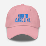 North Carolina Embroidered Dad Hat | Aqua Thread | State Initials